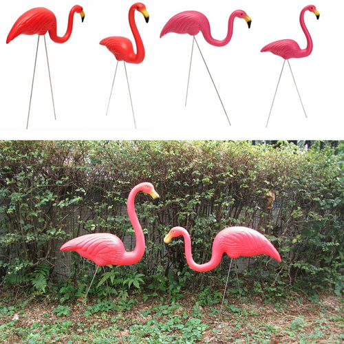 2PCS Outdoor Plastic Simulation Artificial Flamingo Decoration For Garden Festival Party Wedding Villa Gardening Decor Ornaments