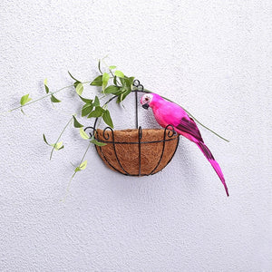 25/35cm Handmade Simulation Parrot Creative Feather Lawn Figurine Ornament Animal Bird Garden Bird Prop Decoration