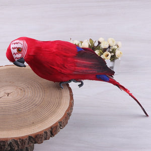 25/35cm Handmade Simulation Parrot Creative Feather Lawn Figurine Ornament Animal Bird Garden Bird Prop Decoration